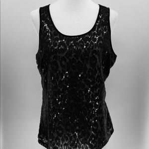 The Limited Sequined Sleeveless Tank Top, L
